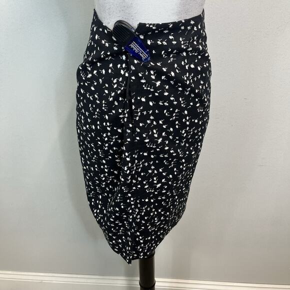 J. Crew Skirt sz 6 Petite Black White Floral Straight Pencil Knee Church Casual - Picture 7 of 8